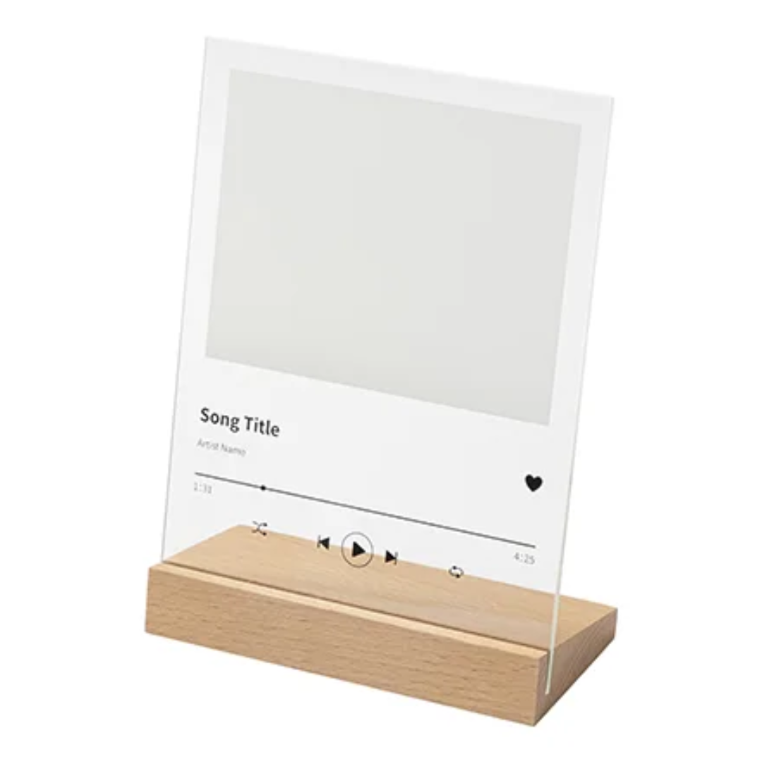 Rectangular Glass Photo Frame with White Patch | Music - 15 x 20cm