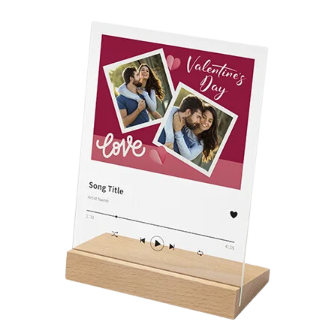 Rectangular Glass Photo Frame with White Patch | Music - 15 x 20cm
