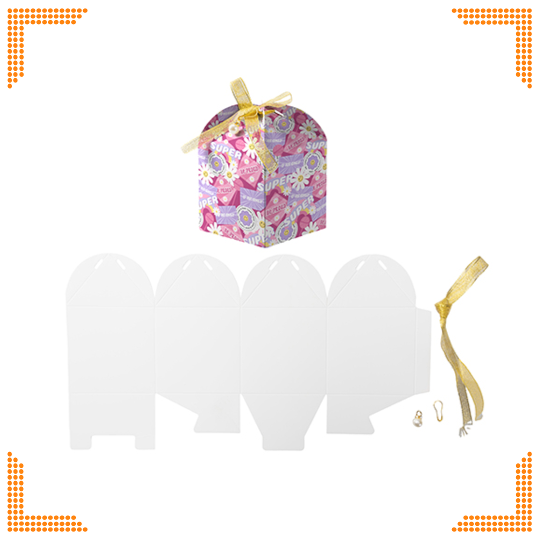 Sublimation White Gift Box with Ribbon (9 x 9 x 13cm) | Pack of 10