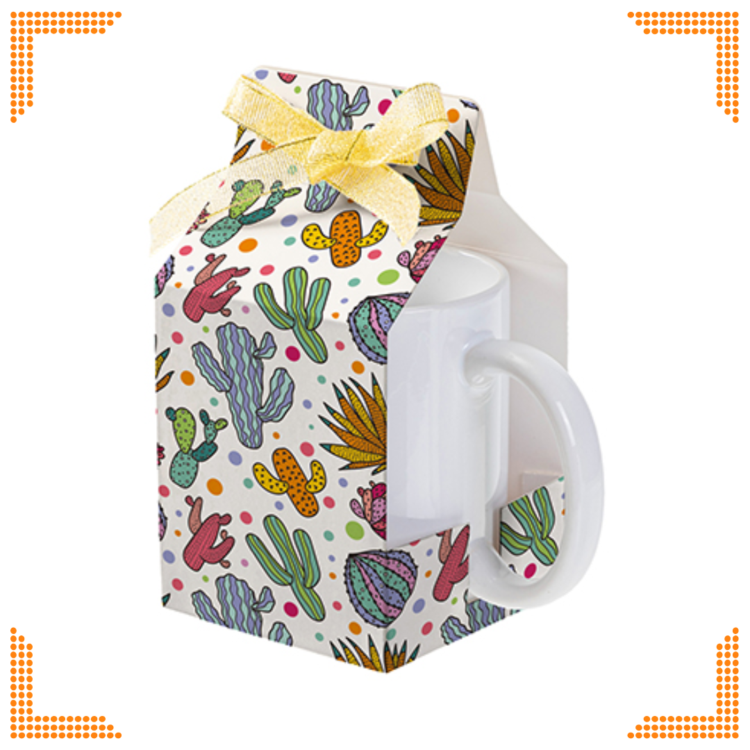 Sublimation White Gift Box for 11oz Mug with Ribbon (8.2 x 8.5 x 15cm) | Packs of 10