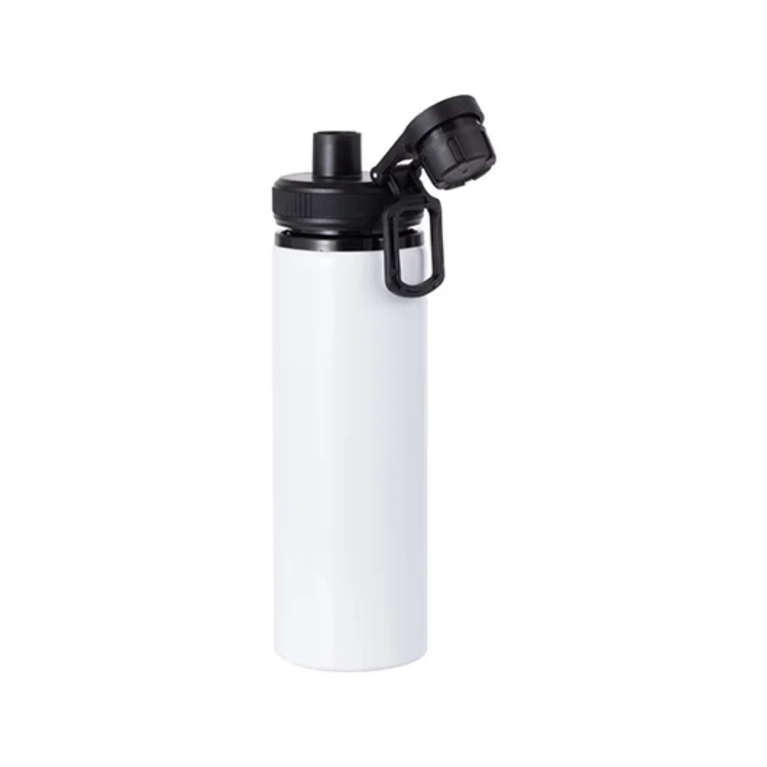 White, 28oz / 850ml Aluminium Water Bottle (Black Lid)
