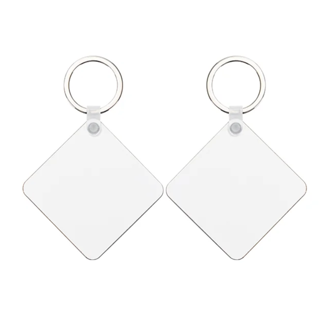 Double-Sided Hardboard Keyring Square