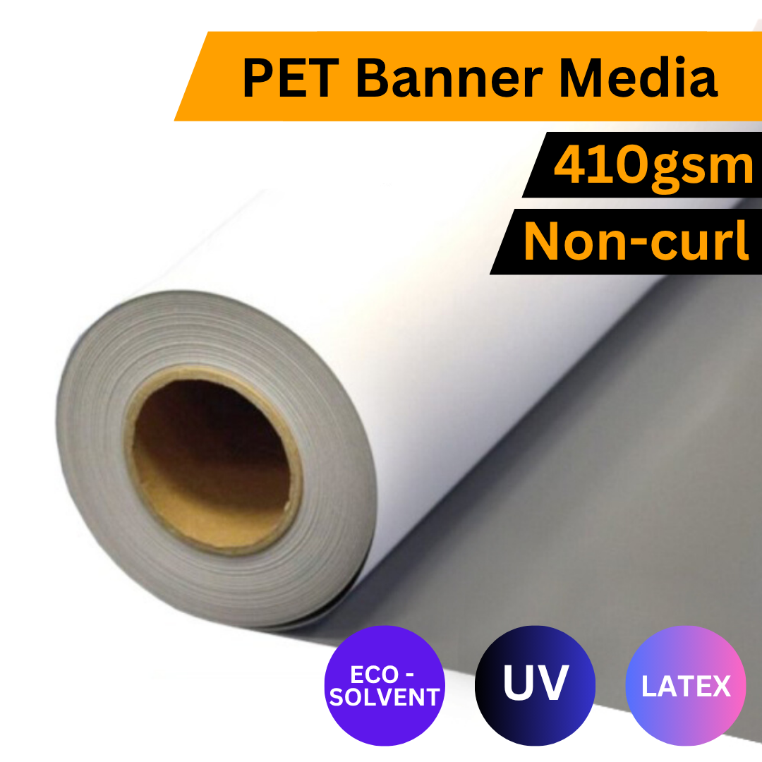 PET Roll Up Banner-Grey Back | 410gsm | 914mm x Per Running Meter or Roll