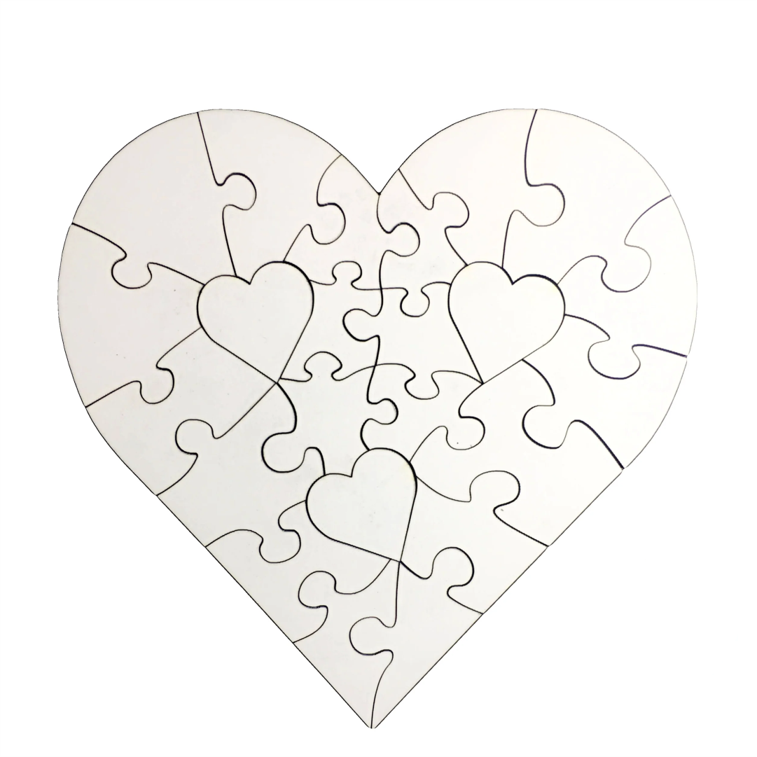 Heart Shape MDF  Puzzle | 170 x 175mm - 23pcs