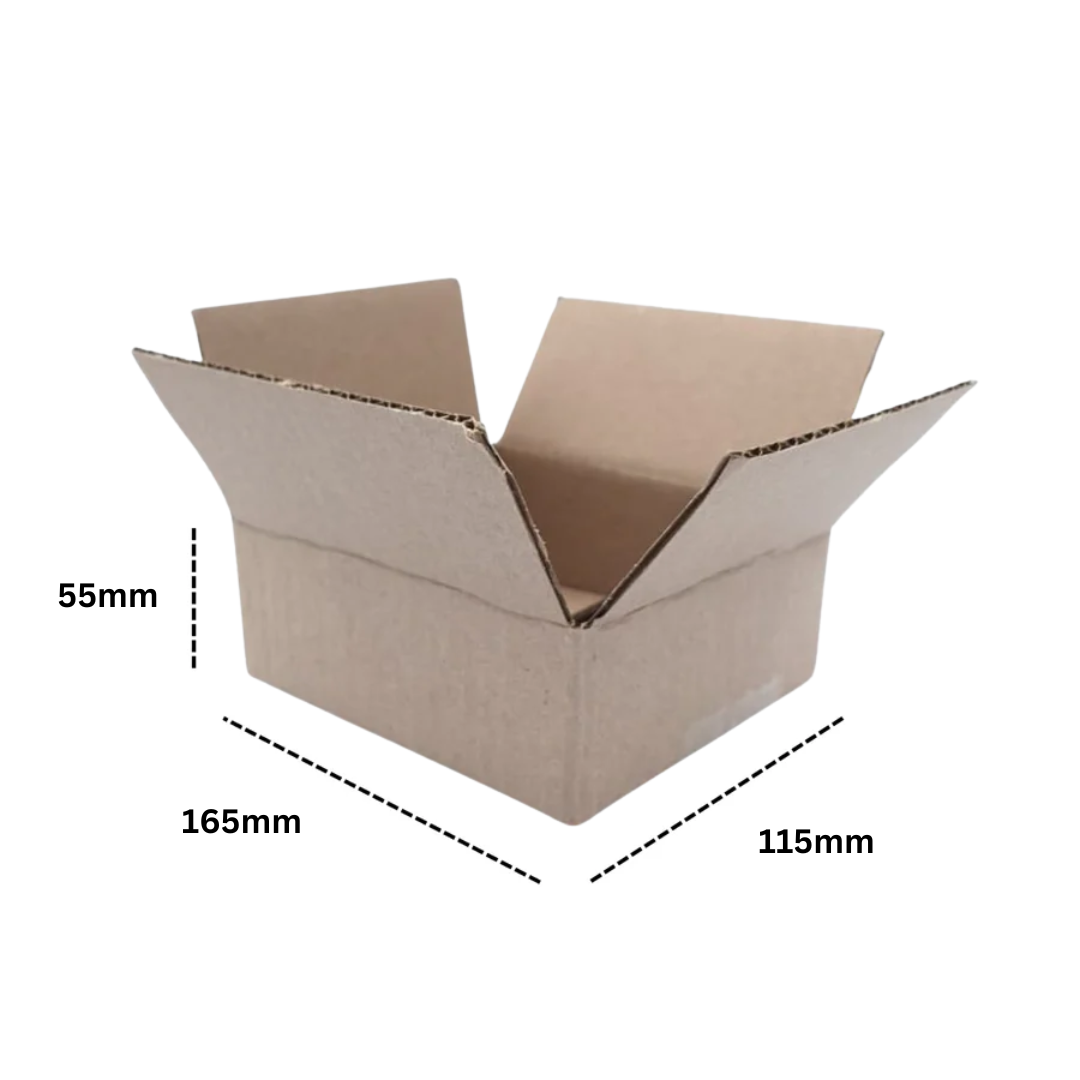 PT | Corrugated Packaging Box - 55 x 165 x 115mm (Pack of 20)