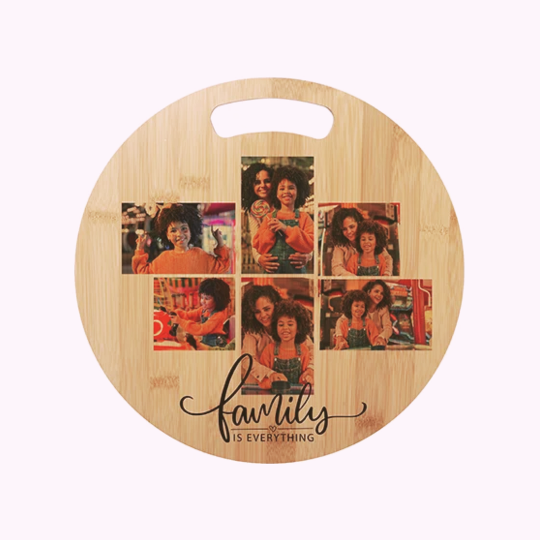 Round Hole Shape Bamboo Cutting Board (Sublimation & Engraving) | φ30cm