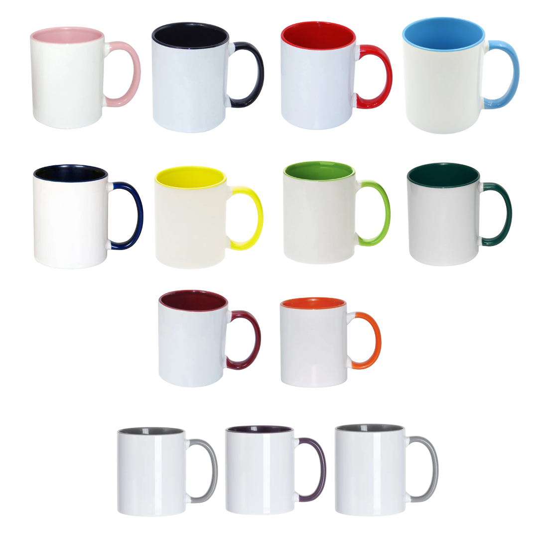 Sublimation Mugs - Coloured Inner & Handle | 13 variants
