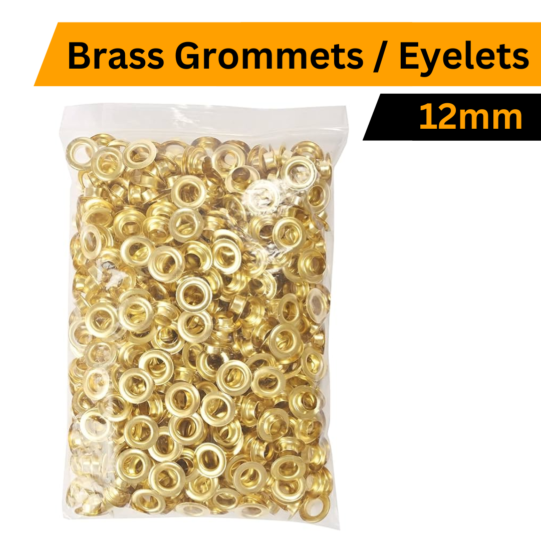 12mm Brass Grommets / Eyelets (1000 sets)