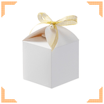 Sublimation White Gift Box with Ribbon (9 x 9 x 13cm) | Pack of 10 - Blank Print Media