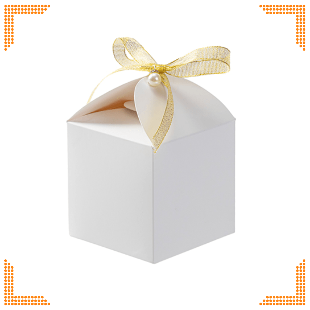 Sublimation White Gift Box with Ribbon (9 x 9 x 12cm) | Pack of 10 - Blank Print Media