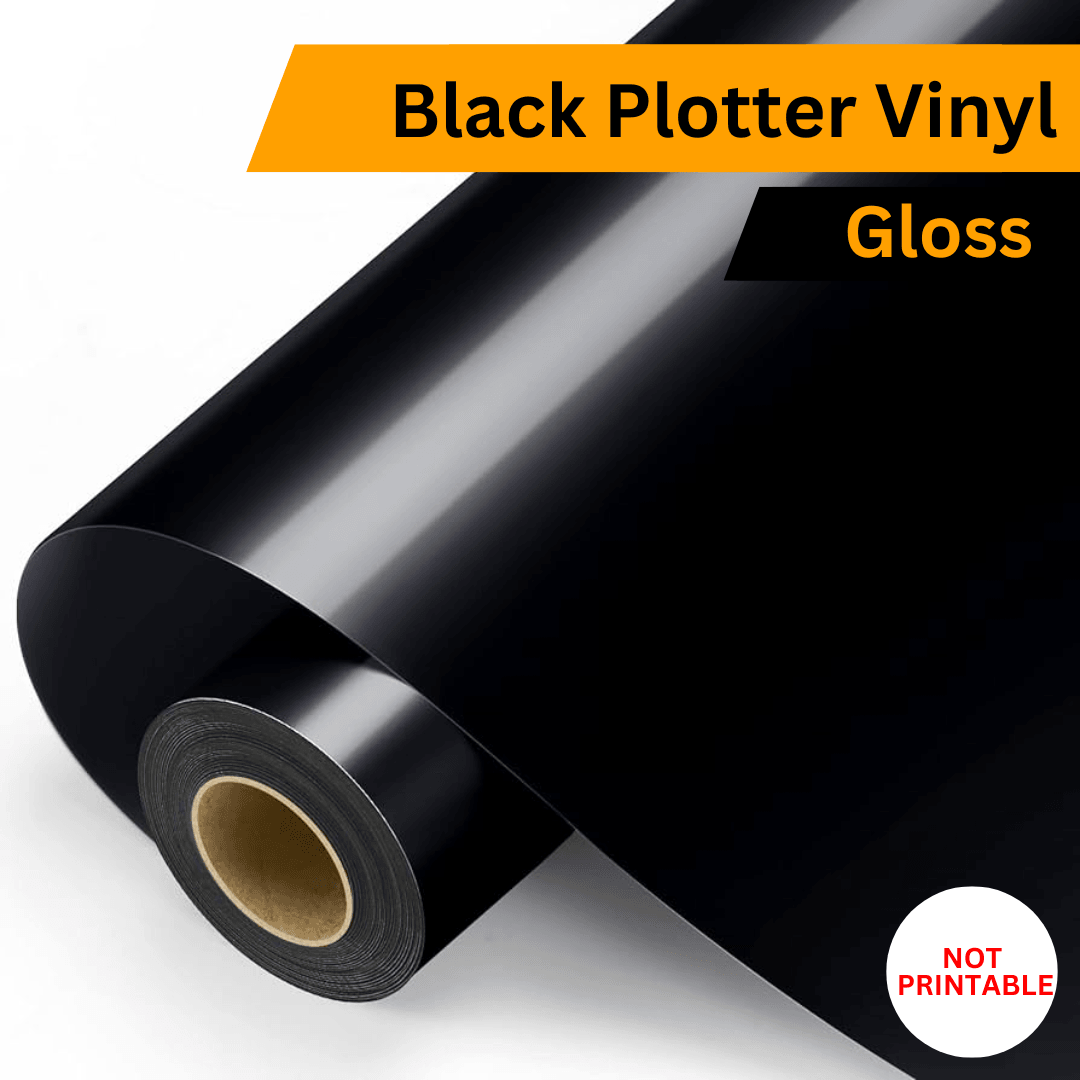 Gloss Black Plotter Vinyl – 80mic | 1.22m (Per Meter or Roll) - Blank Print Media