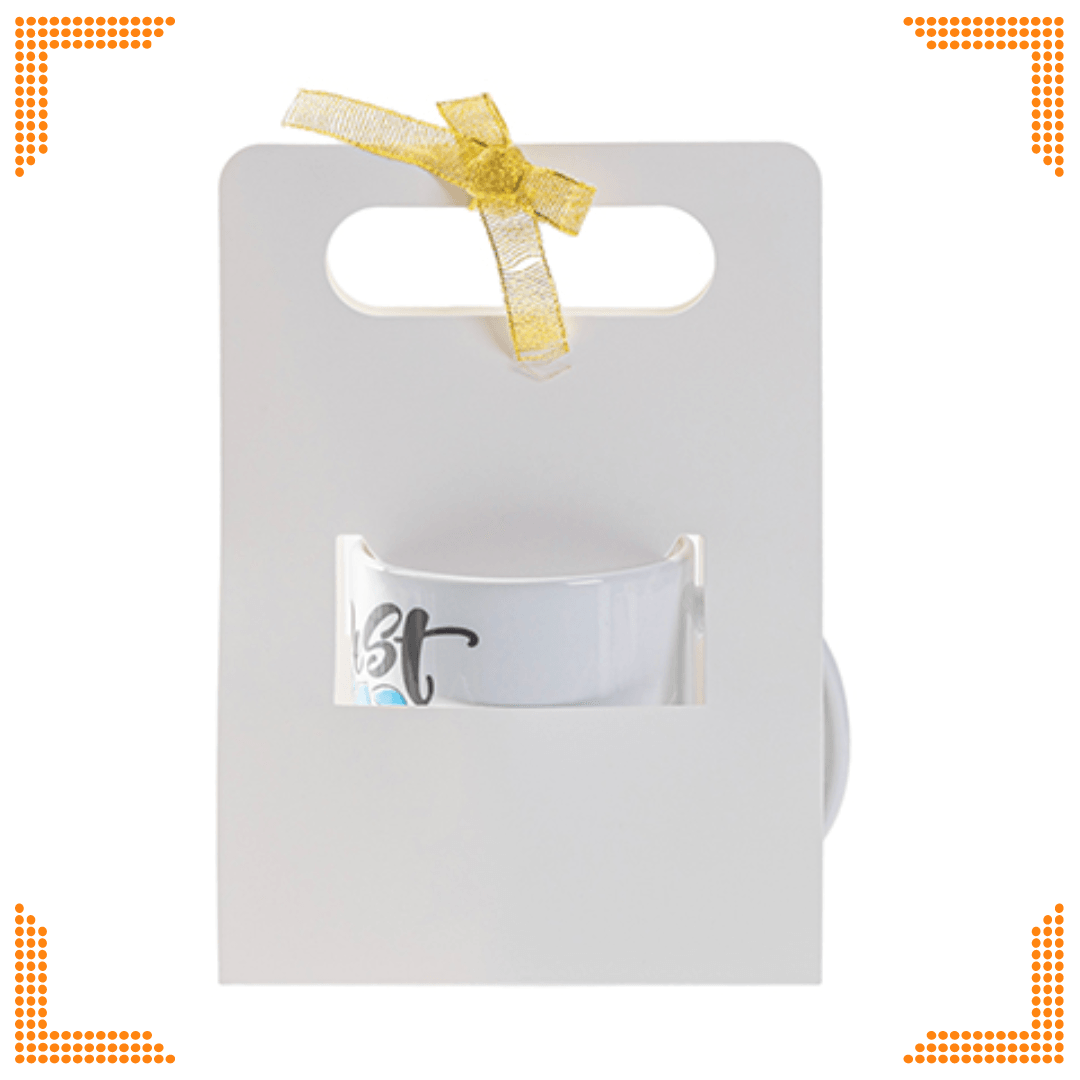 Sublimation White Gift Box for 11oz Mug with Ribbon (14 x 8.5 x 19.5cm) | Pack of 10 - Blank Print Media