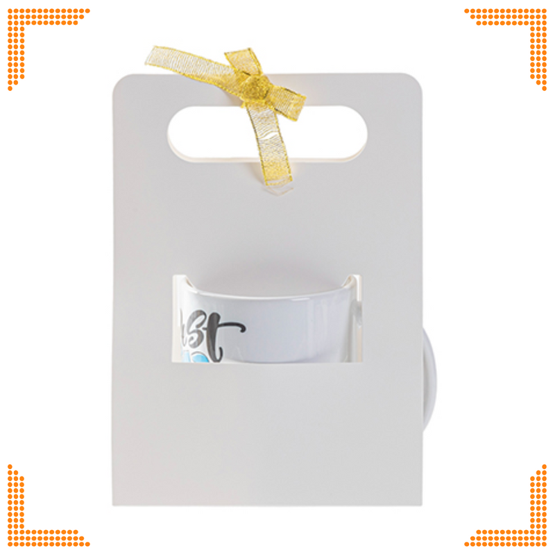 Sublimation White Gift Box for 11oz Mug with Ribbon (14 x 8.5 x 19.5cm)