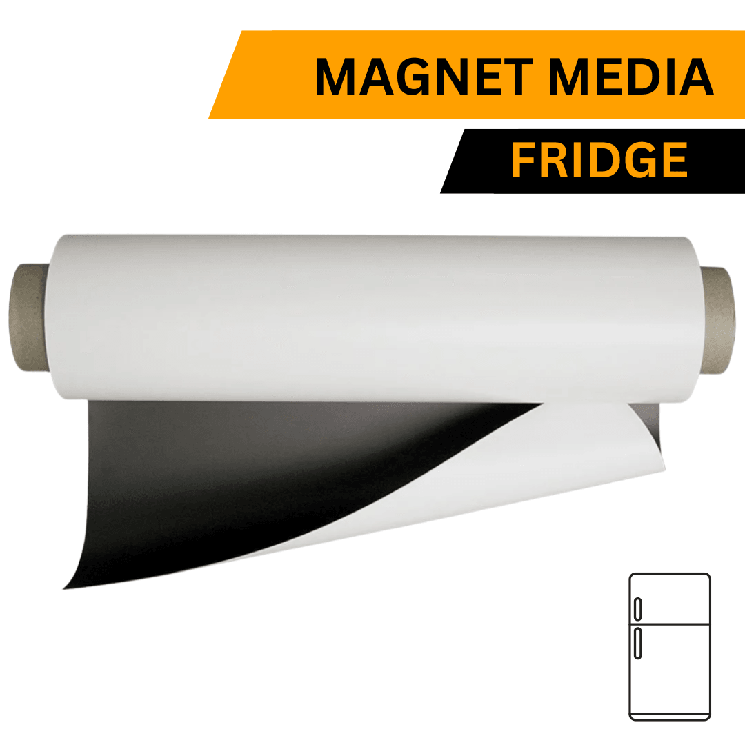 Fridge Rubber Magnet with White PVC | 0.60mm | 610mm x Per Running Meter or Roll - Blank Print Media