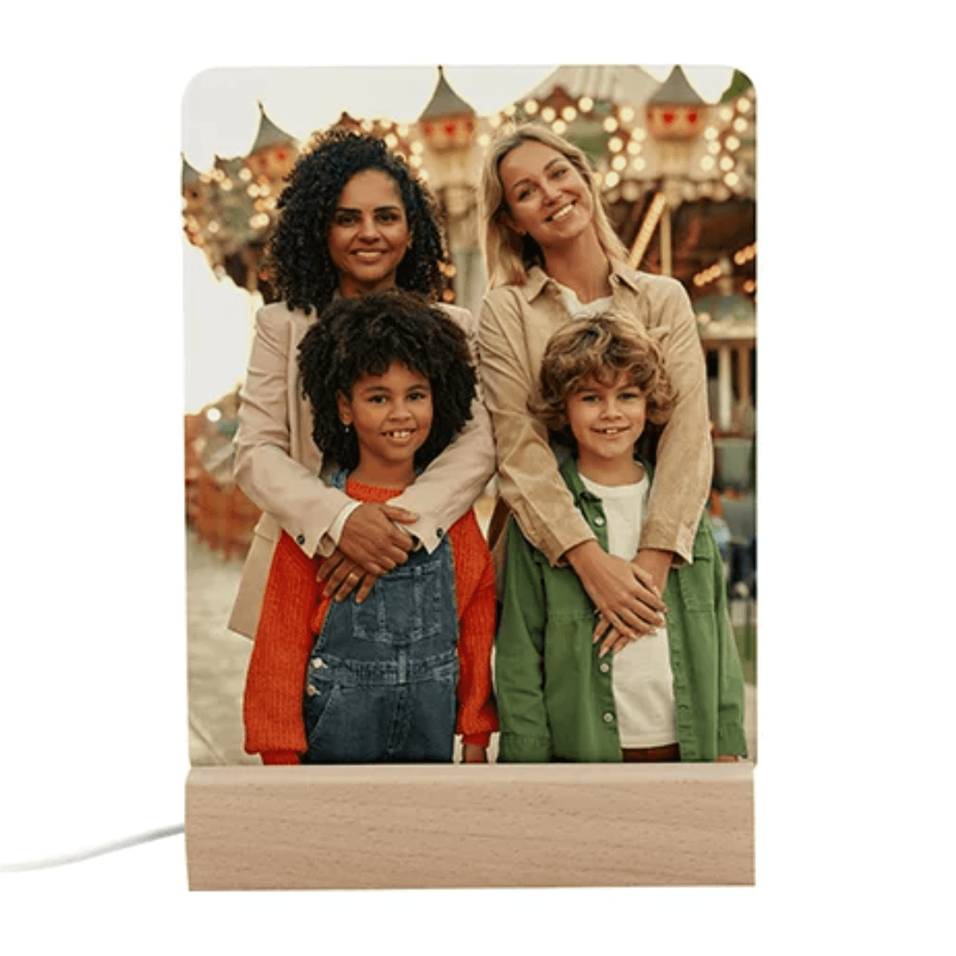 Acrylic Photo Frame with LED warm light base | 15.2 x 20.3cm - Blank Print Media