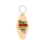 Double Sided Plywood Retro Motel Keyring
