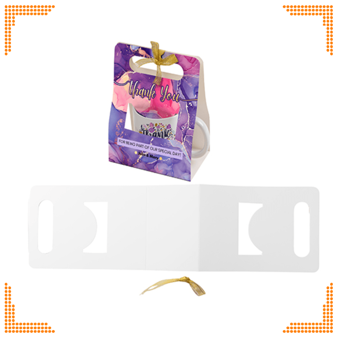 Sublimation White Gift Box for 11oz Mug with Ribbon (14 x 8.5 x 19.5cm) | Pack of 10 - Blank Print Media