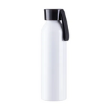 White, 650ml Portable Sports Slim Aluminum bottle with Black Cap