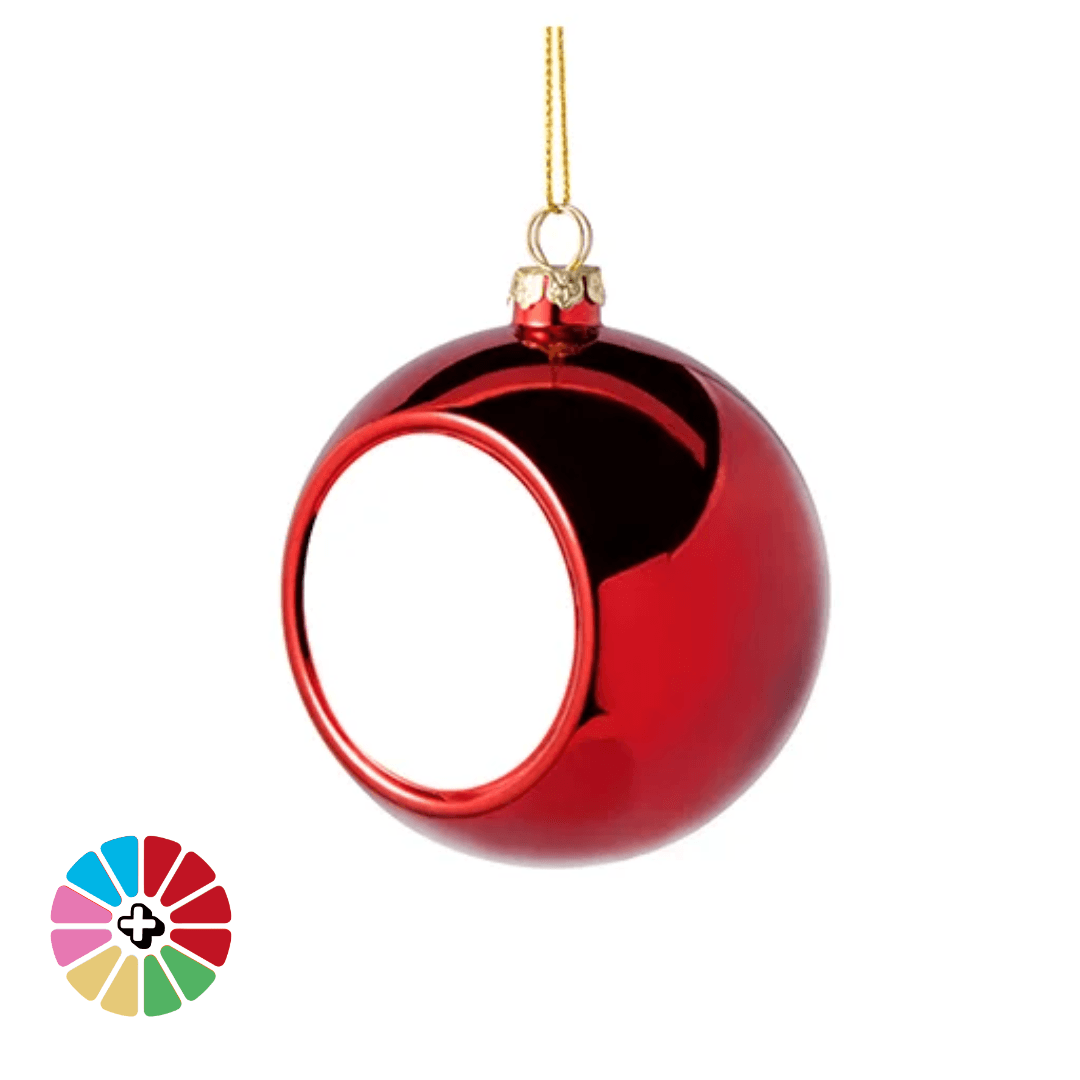 8cm Plastic Christmas Ball / Bauble Ornament | 6 colours - Blank Print Media