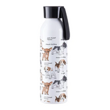 White, 650ml Portable Sports Slim Aluminum bottle with Black Cap