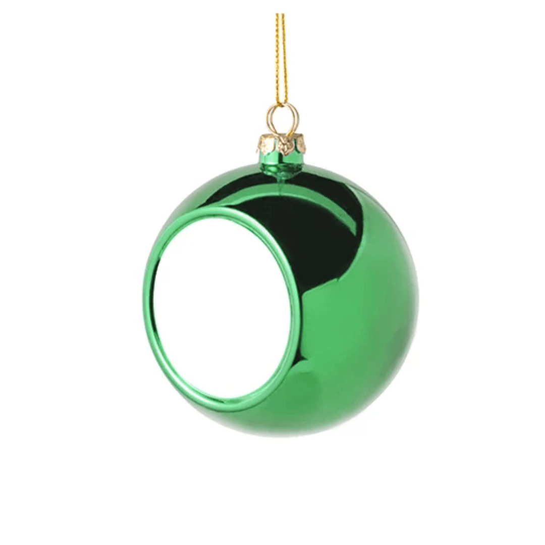 8cm Plastic Christmas Ball / Bauble Ornament | 6 colours - Blank Print Media