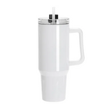 White, 40oz / 1200ml Stainless Steel White Travel Tumbler with Lid & Straw (swivel lid)