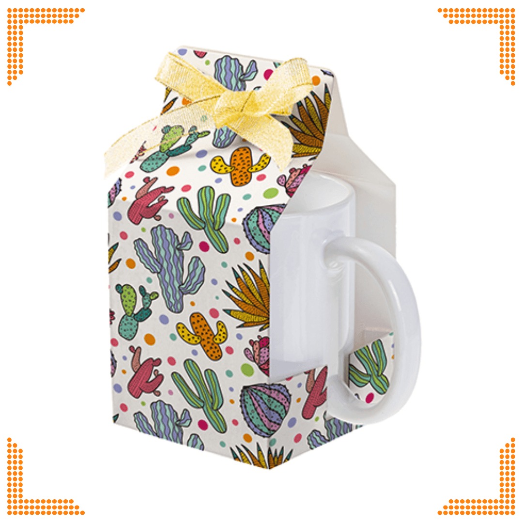 Sublimation White Gift Box for 11oz Mug with Ribbon (8.2 x 8.5 x 15cm) | Packs of 10 - Blank Print Media