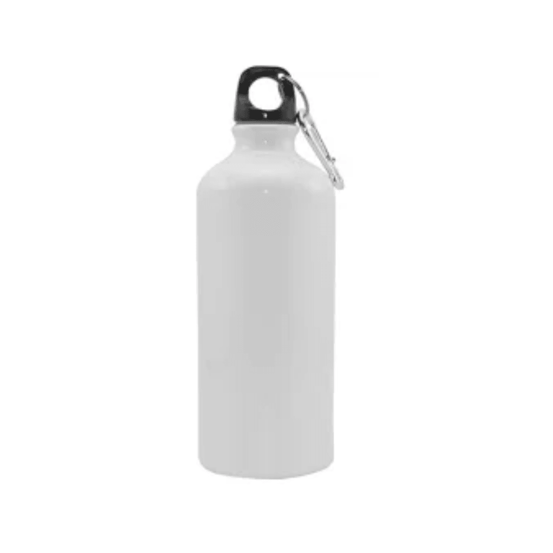 600ml Aluminium Water Bottle for Sublimation (White) – Black Lid - Blank Print Media