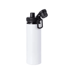 850ml Aluminium Water Bottle for Sublimation (White) – Black Sports Lid - Blank Print Media