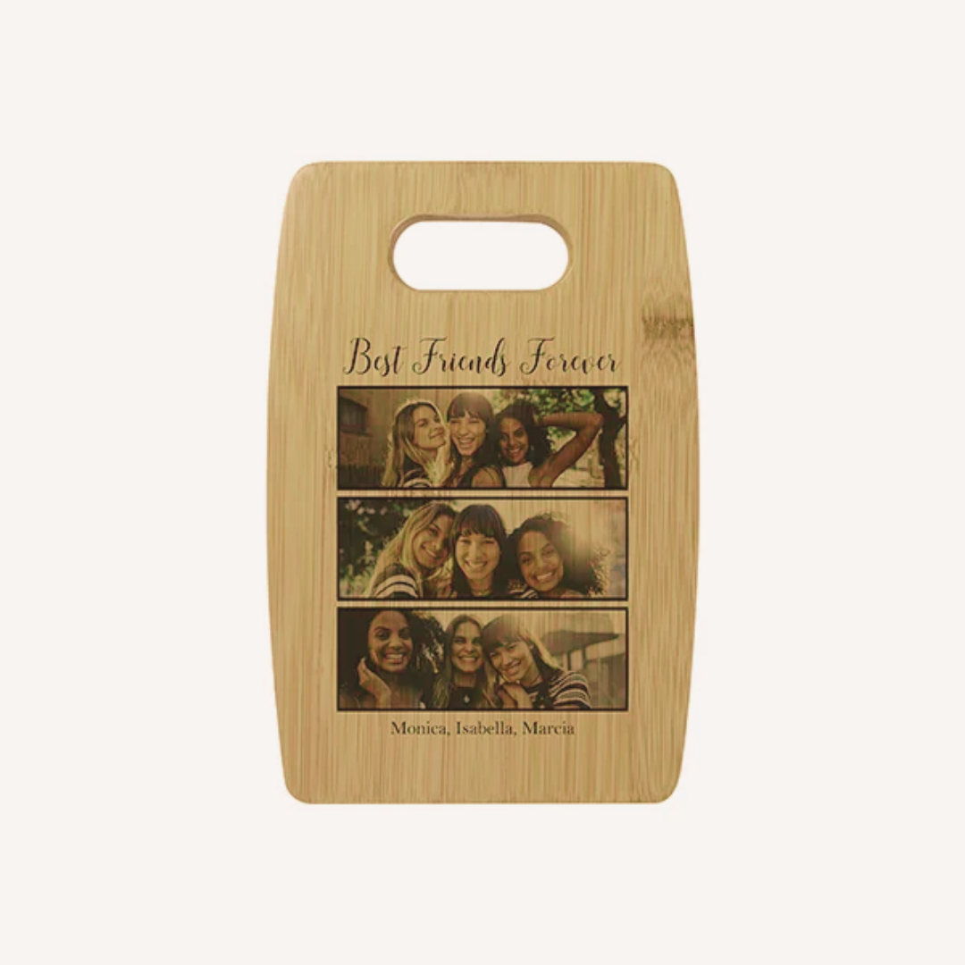 Curved Shape Bamboo Cutting Board (Sublimation & Engraving) | 22.86 x 15.24cm