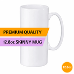 AAA Premium Grade 12.8oz/380ml White Skinny Tall Mug Ceramic - Blank Print Media