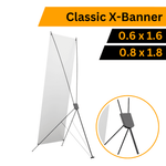 X Banner Stand – 600 x 1600mm / 800 x 1800mm (Premium) - Blank Print Media