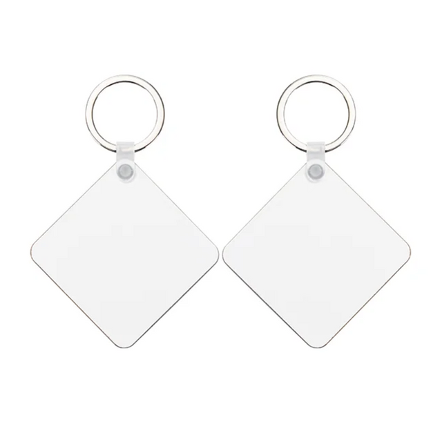 Double-Sided Hardboard Keyring Square