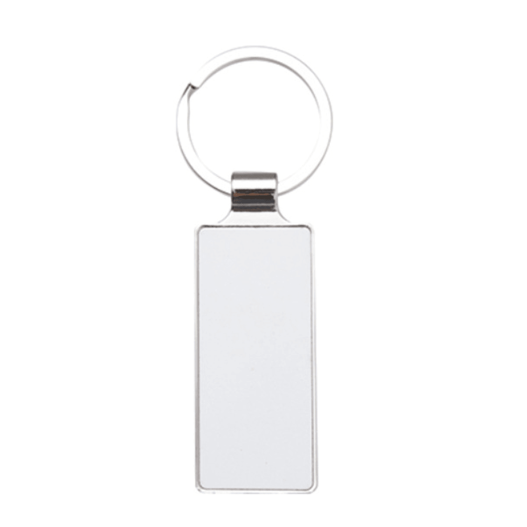 Double-Sided Metal Keyring Square Corner Rectangle - Blank Print Media