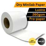 Dry Minilab Photo Paper – Lustre 260gsm (152 / 203 / 210mm x 65m Roll) - Blank Print Media