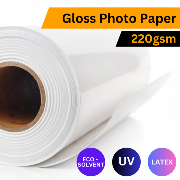 Eco-Solvent / UV / Latex Photo Paper | Gloss 220gsm | 1.27mm x 50m Roll