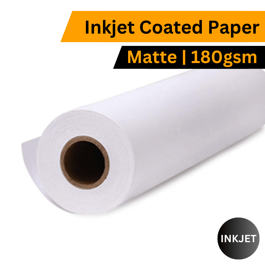 Inkjet Coated Poster Paper – Matte 180gsm (610mm / 914mm x 50m Roll) - Blank Print Media