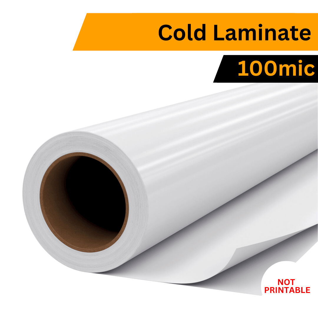 Cold Lamination PVC Film | 100mic | 1,37m x 50m Roll (self-adhesive) - Blank Print Media
