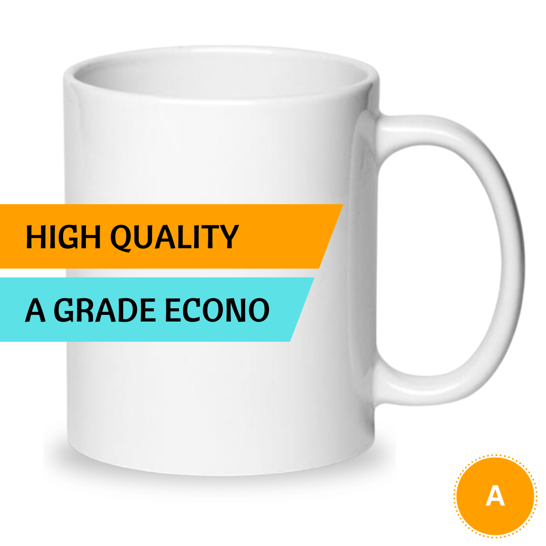Econo A Grade White Sublimation Mug 11oz Ceramic - Blank Print Media