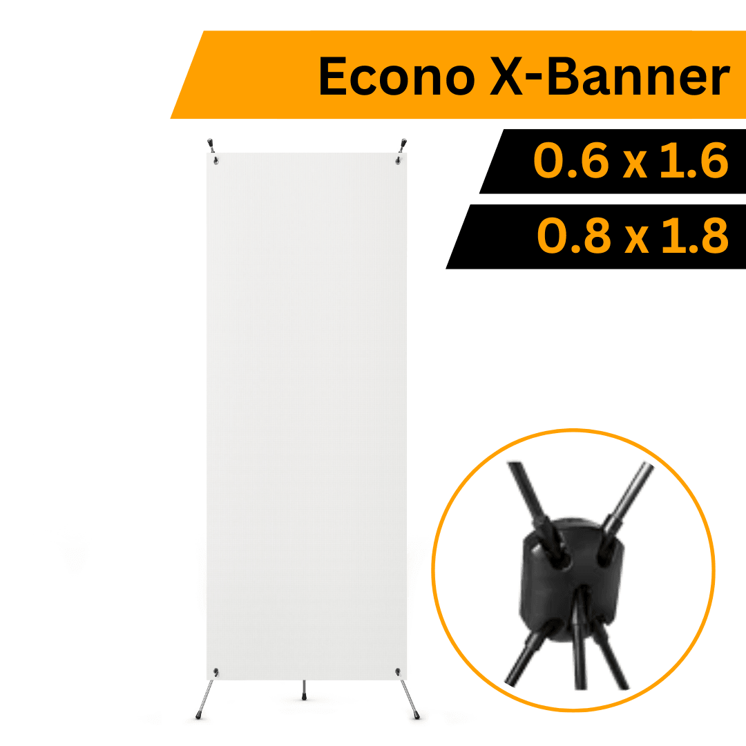 Econo X-Banner Stand – 600 x 1600mm / 800 x 1800mm - Blank Print Media