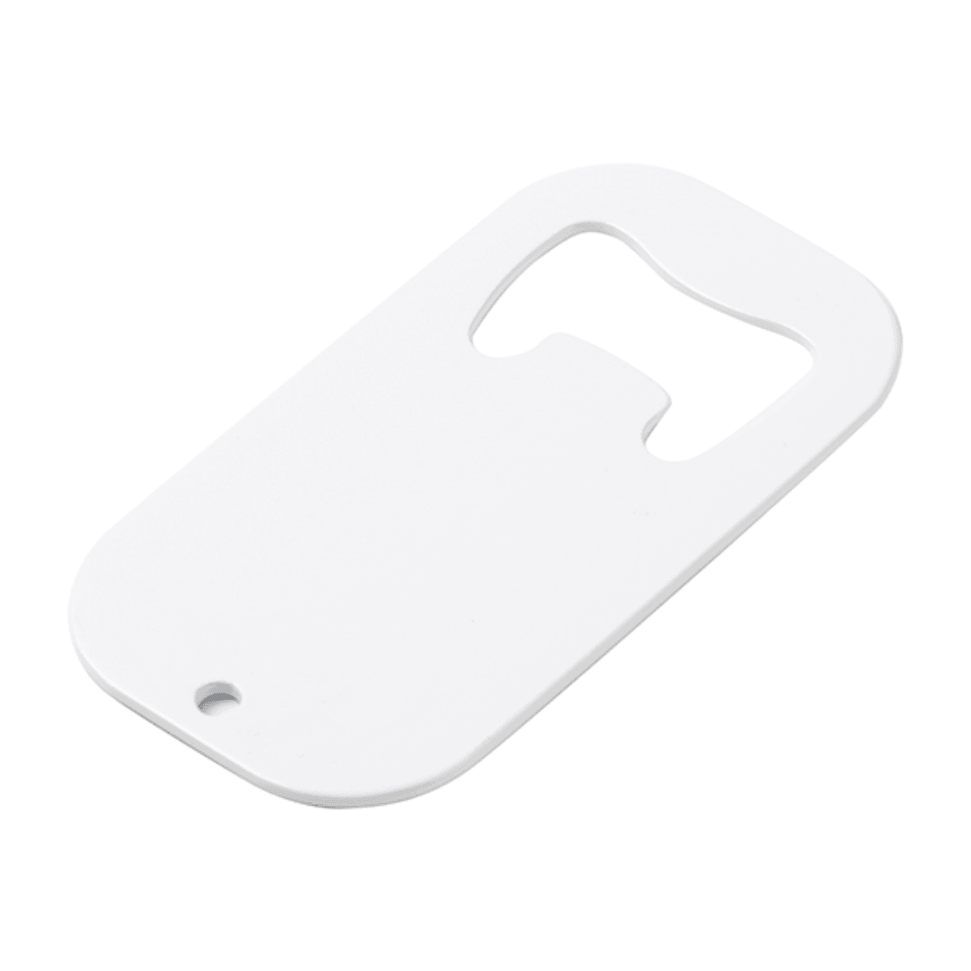 Full White Stainless Steel Bottle Opener (3.8x7cm) - Blank Print Media