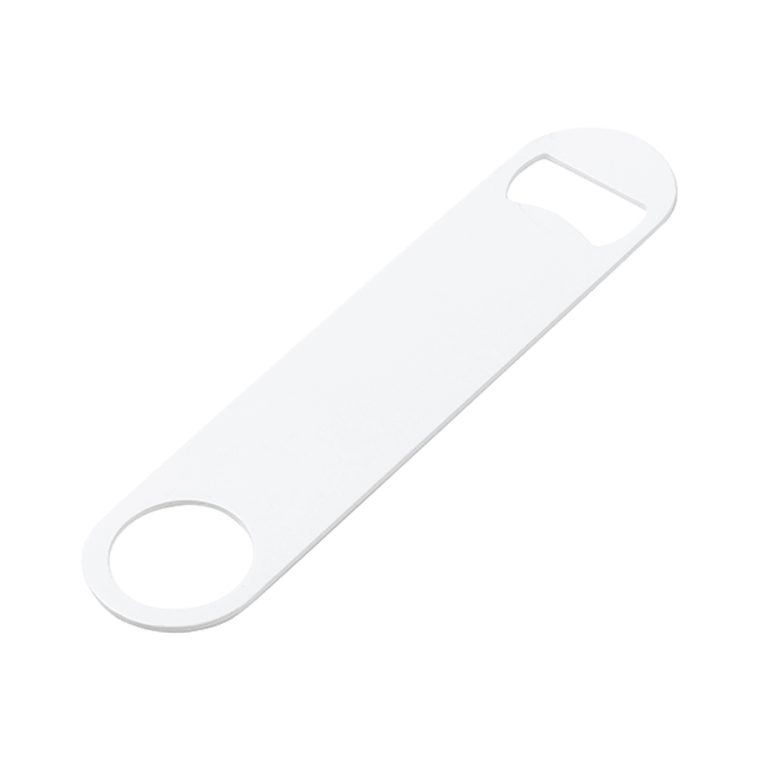 Full White Stainless Steel Bottle Opener (18 x 4cm) - Blank Print Media