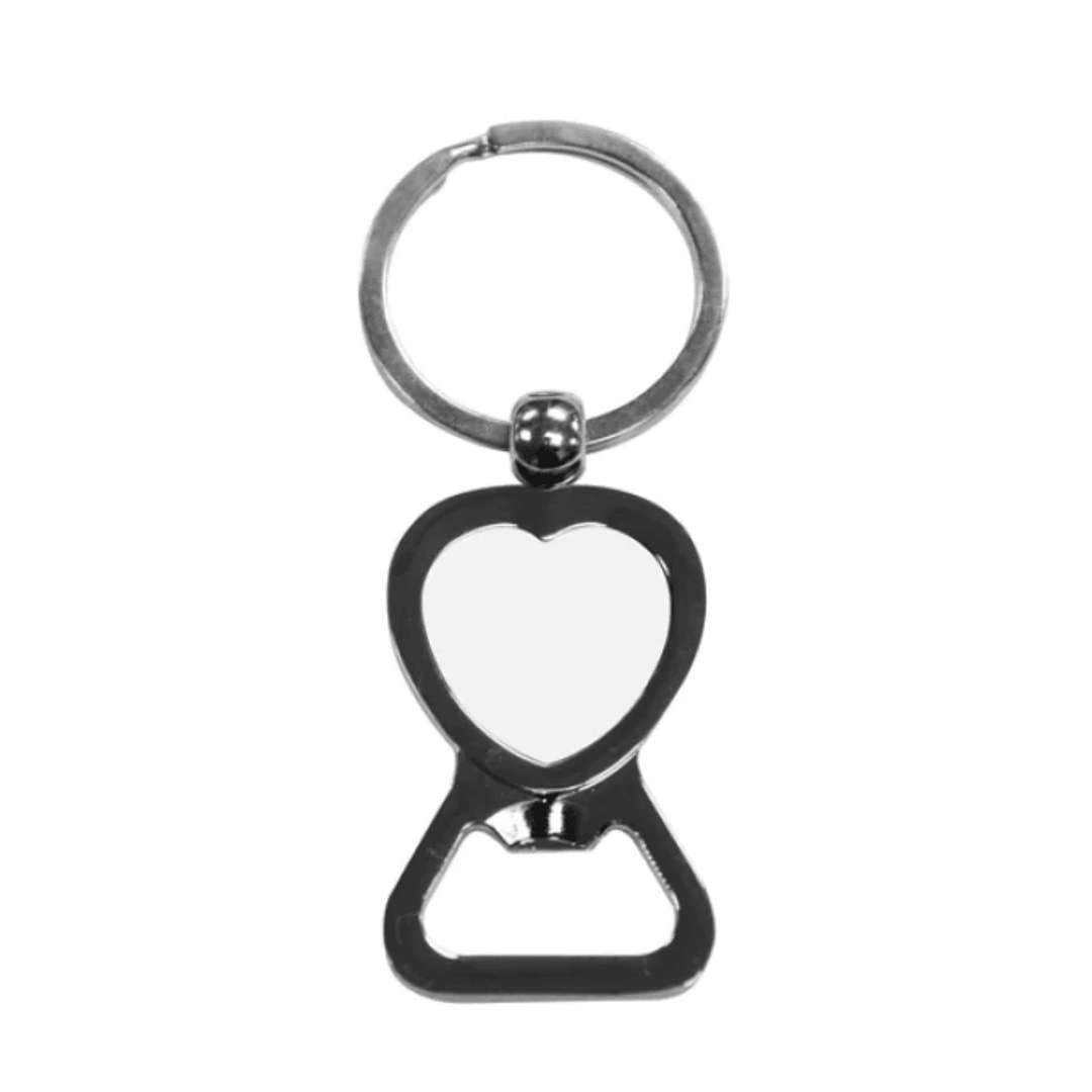 Heart Shape Bottle Opener Keyring - Blank Print Media