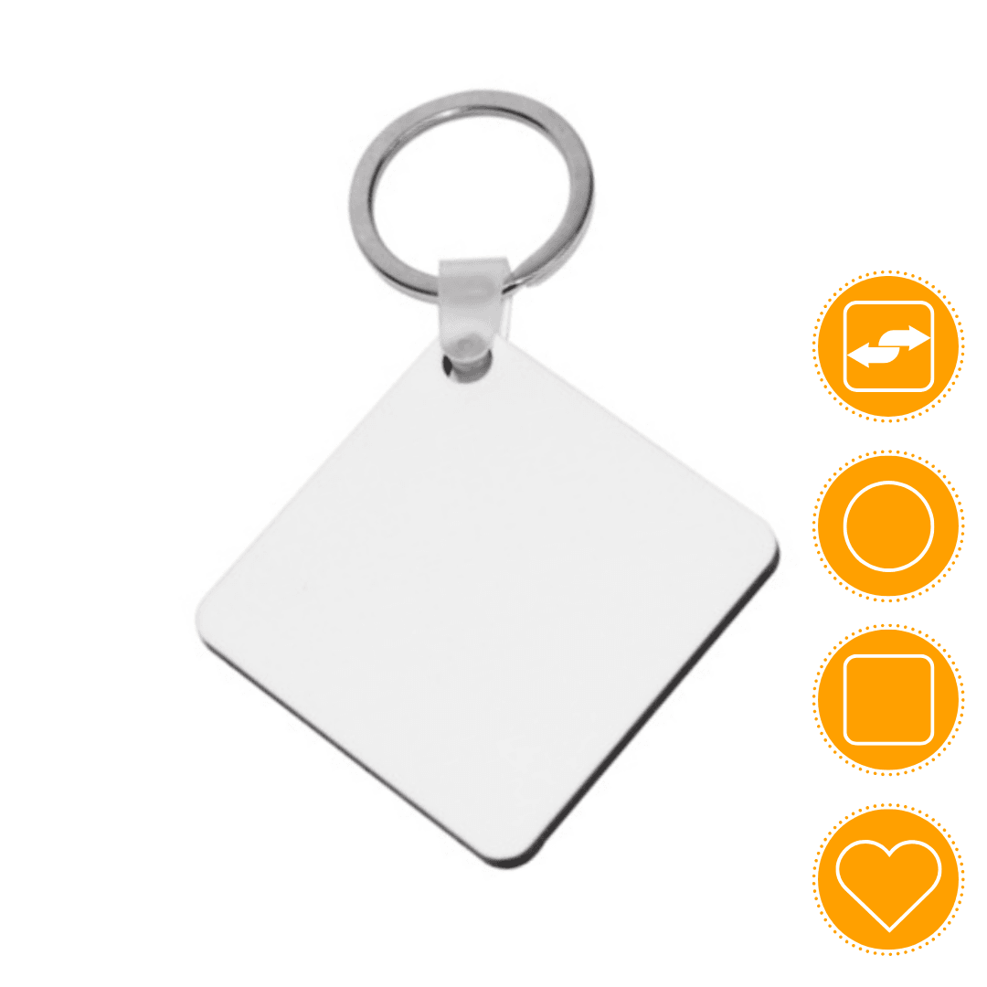 Sublimation MDF Keyrings Single & Double-sided | 6 variants - Blank Print Media