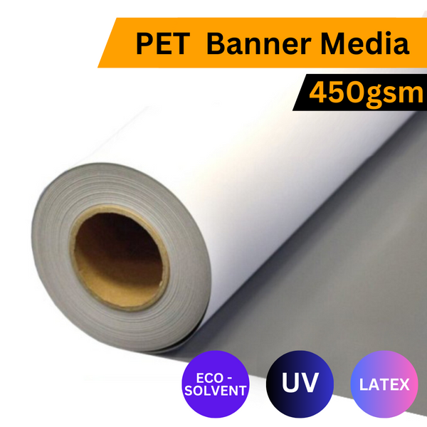 PET Roll Up Banner-Grey Back | 450gsm | 914mm x Per Running Meter or Roll