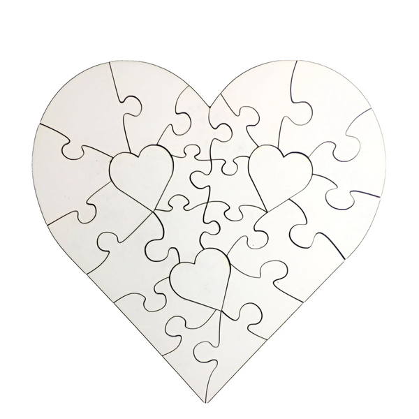 Heart Shape MDF  Puzzle 170 x 175mm