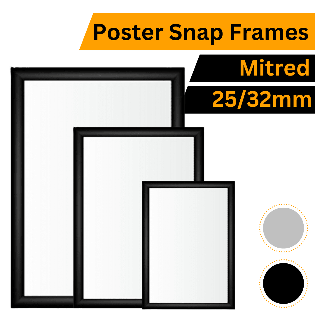 Snap Frame – 25mm / 32mm Mitred Corner | A4, A3 & A1 - Blank Print Media