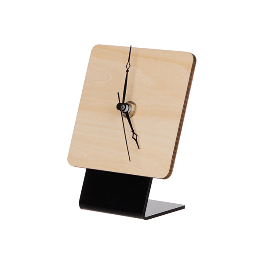 Desktop Plywood Sublimation Clock 10x10cm - Blank Print Media