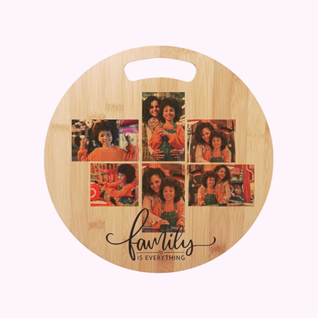 Round Hole Shape Bamboo Cutting Board (Sublimation & Engraving) |  φ30cm