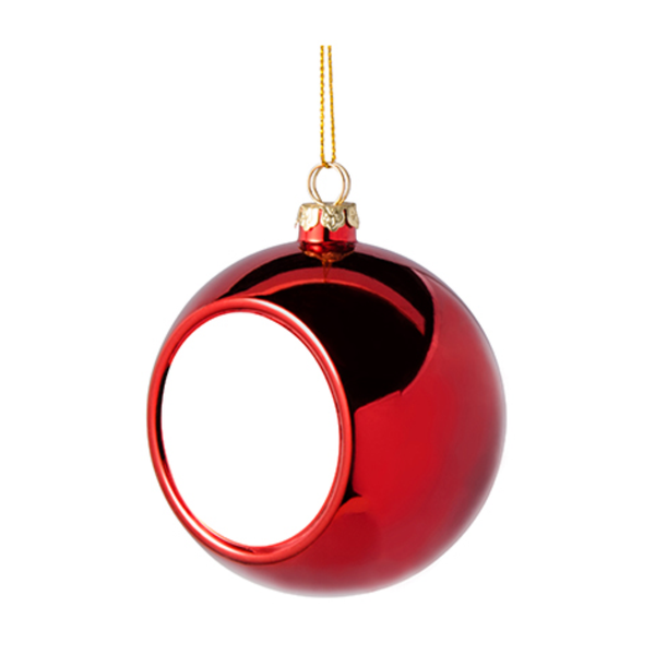 8cm Plastic Christmas Ball / Bauble Ornament (Red)